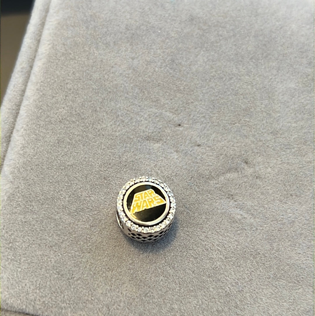 Genuine Pandora Disney Star Wars Pave Enamel May the Force With You Charm