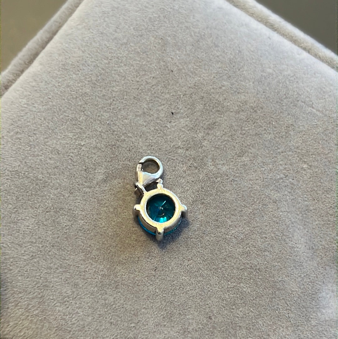 Genuine Thomas Sabo Sterling Silver Dangle Teal Turquoise CZ Charm