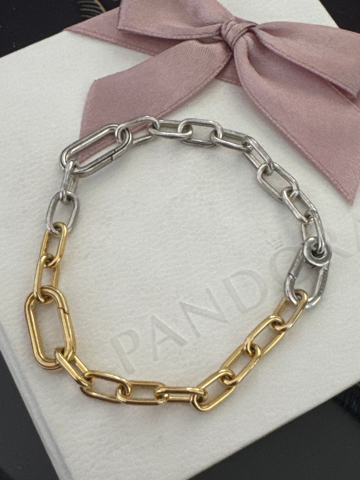 Genuine Pandora Shine Gold Plated & Silver ME Link Chain 18cm