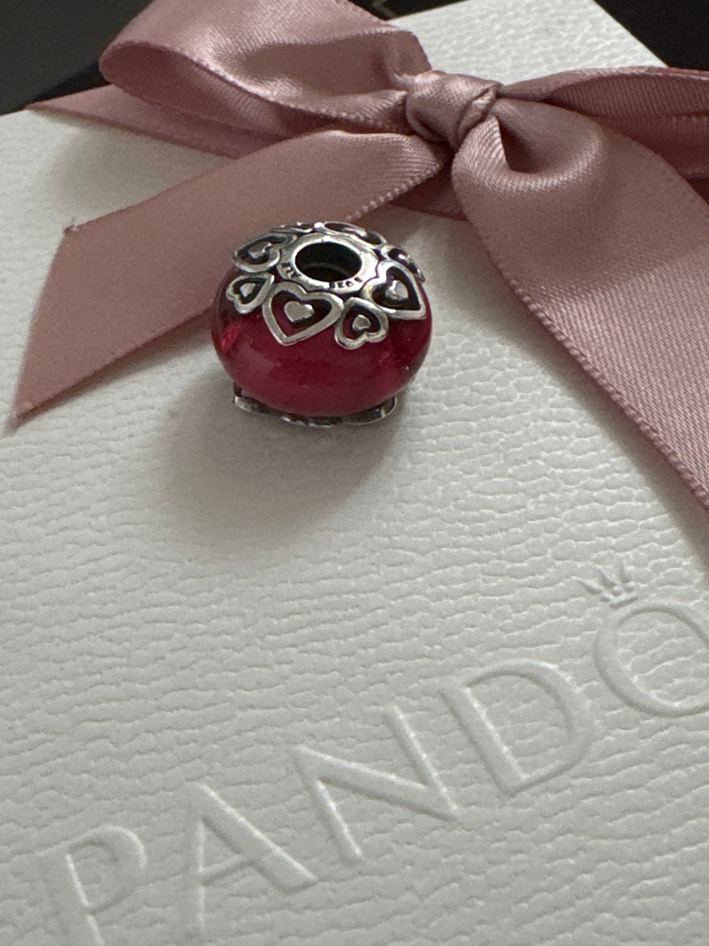 Genuine Pandora Pink Reveal Your Love Murano Charm