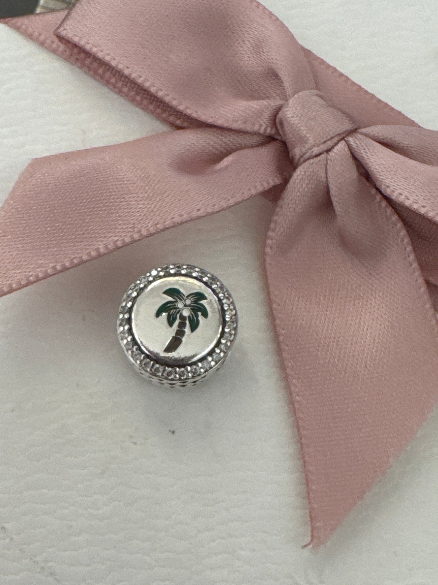 Genuine Pandora Holiday Enamel Palm Tree Engravable Charm