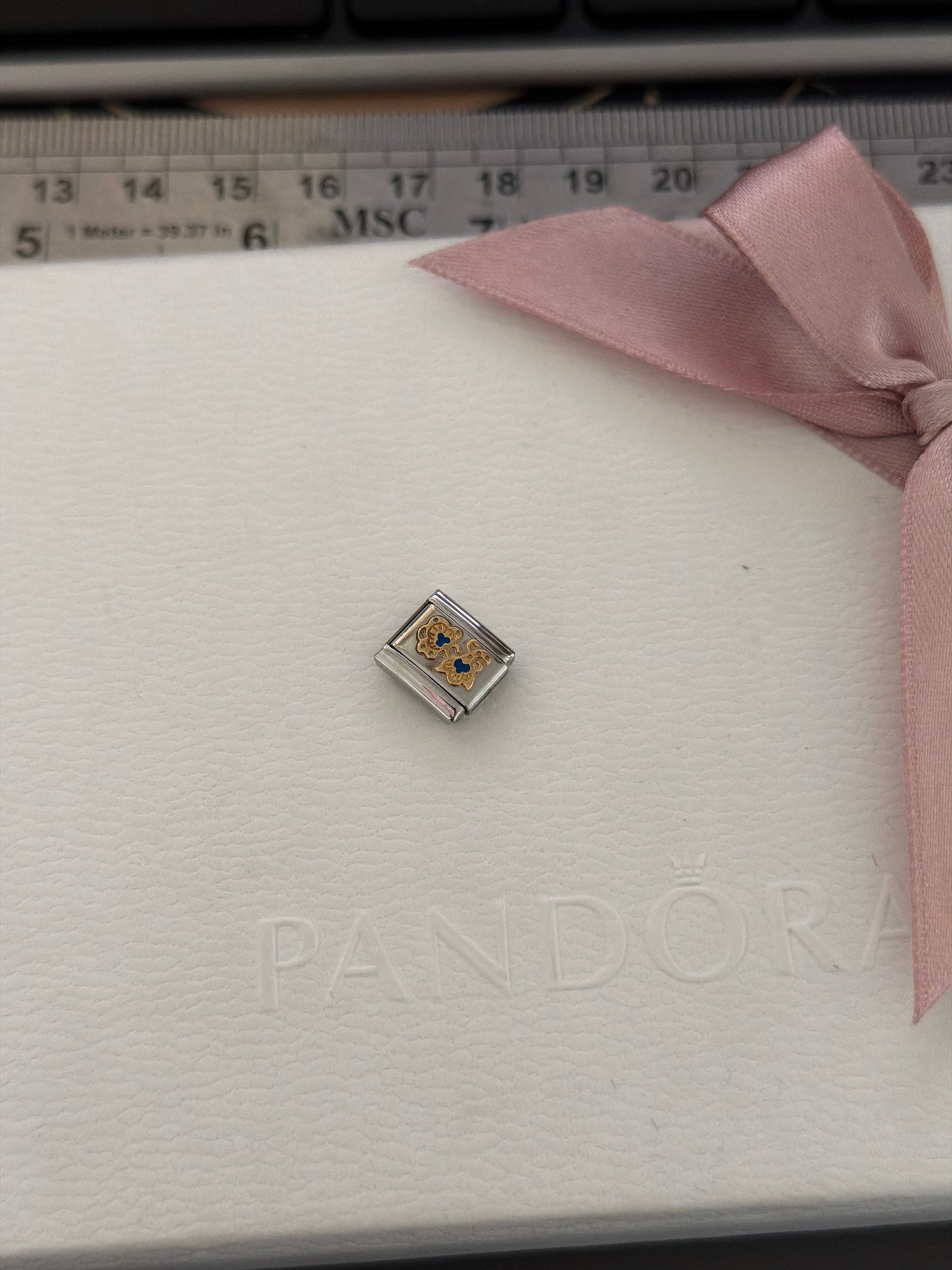 Genuine Nomination Silver Link Charm Enamel Blue Filigree Cashmere