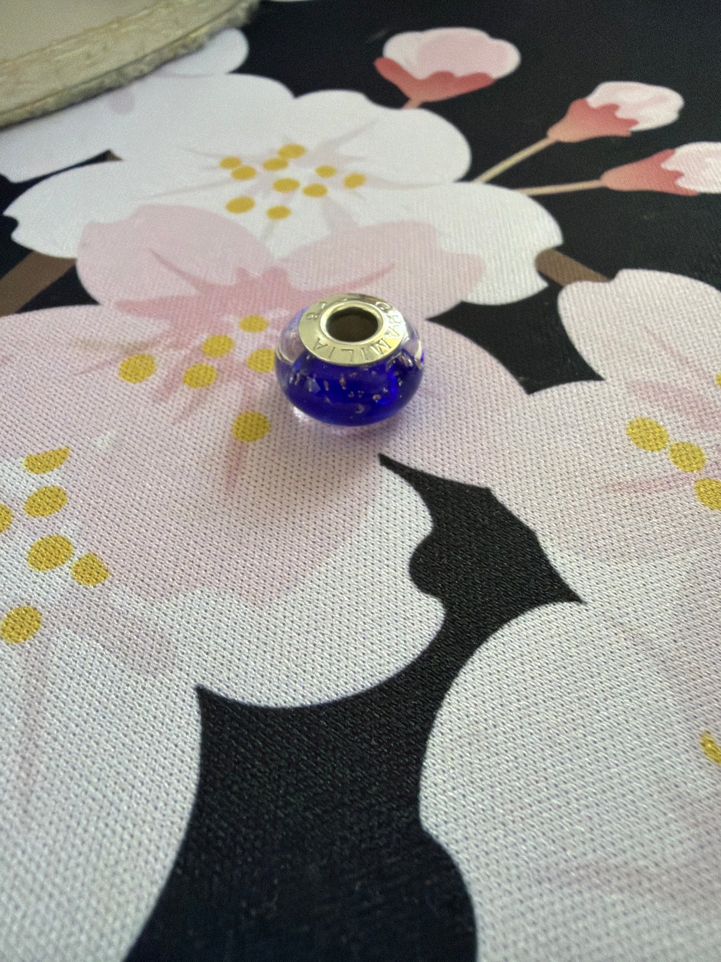 Genuine Chamilia Royal Blue Bubble Murano Charm