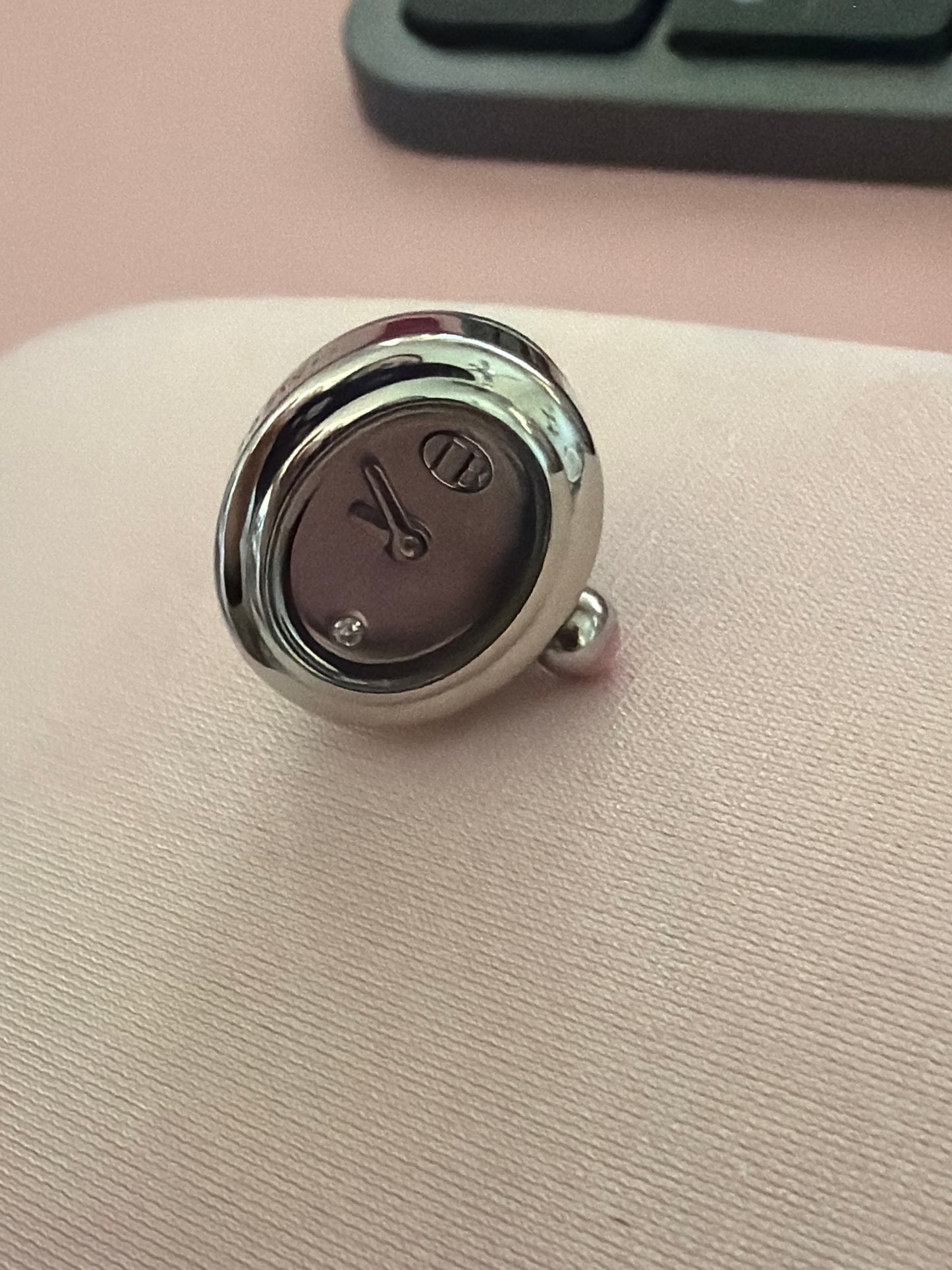 Genuine TimeBead Baby Pink Clock Charm