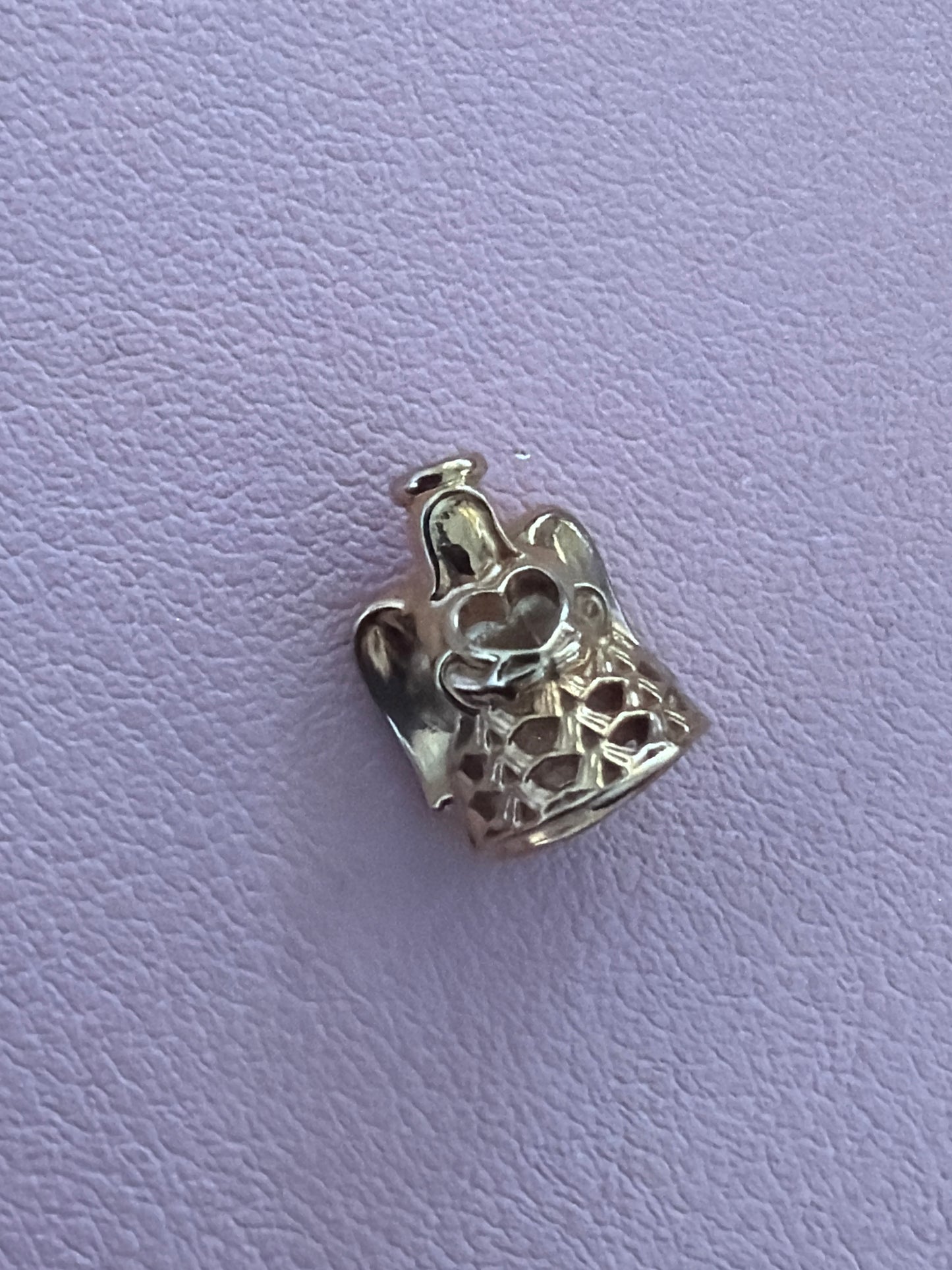 Genuine Pandora Solid G585 Gold New Style Openwork Angel Charm
