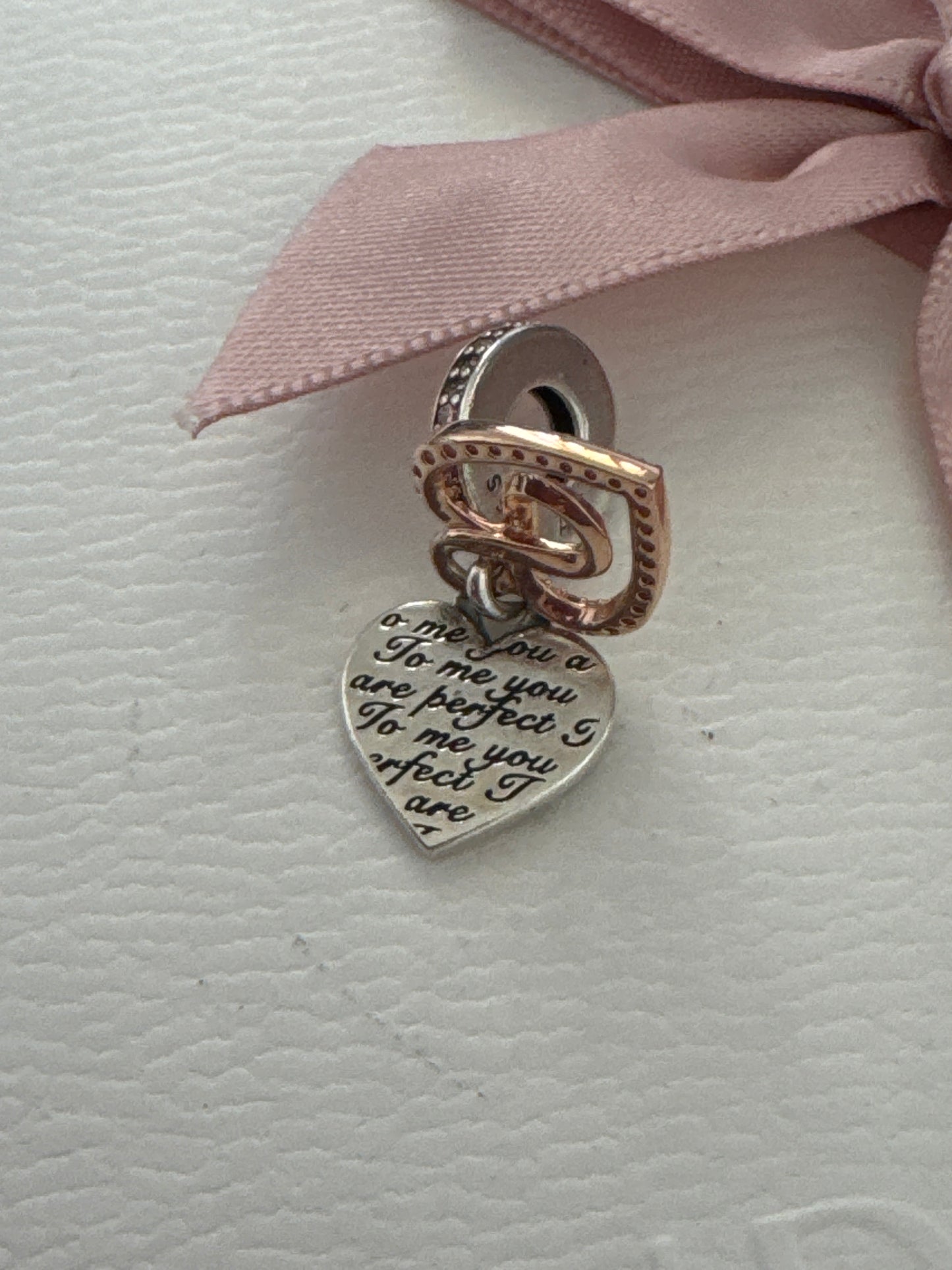 Genuine Pandora Rose Gold Mum You Are Perfect Dangle Pave Charm