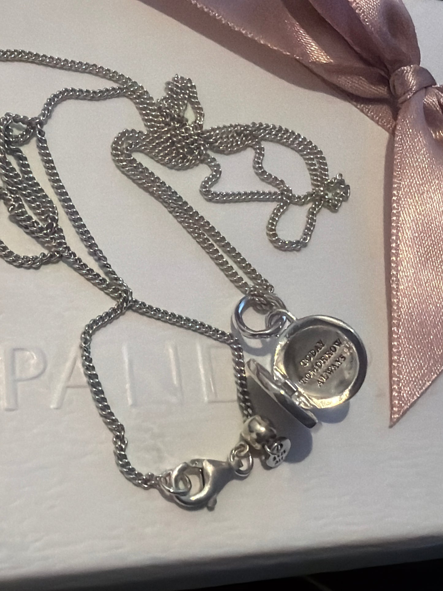 Genuine Pandora Lock and Key Cz Locket With Chain