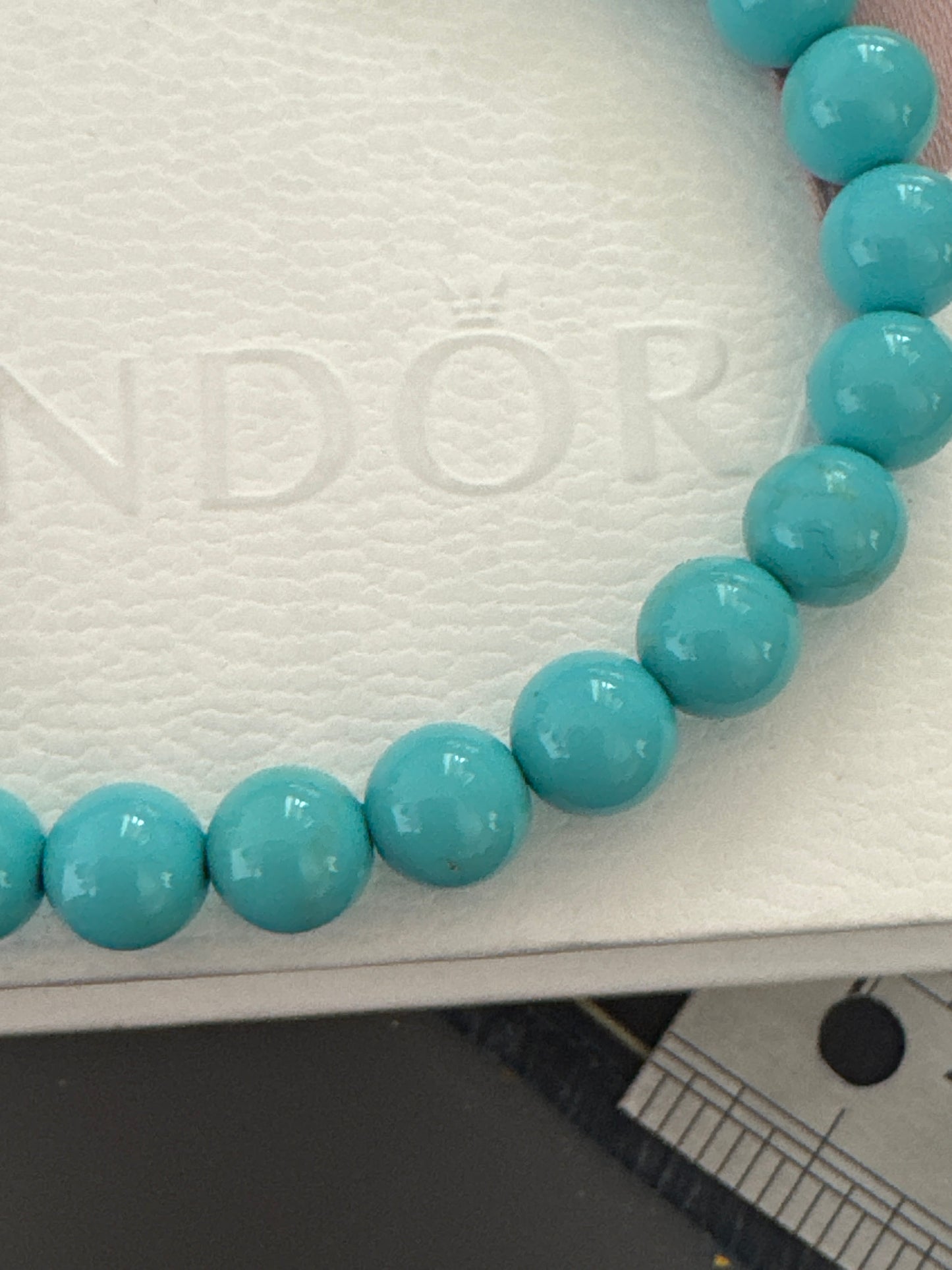Thomas Sabo Sterling Silver Charm Clasp Turquoise Smaller Bead Bracelet Large