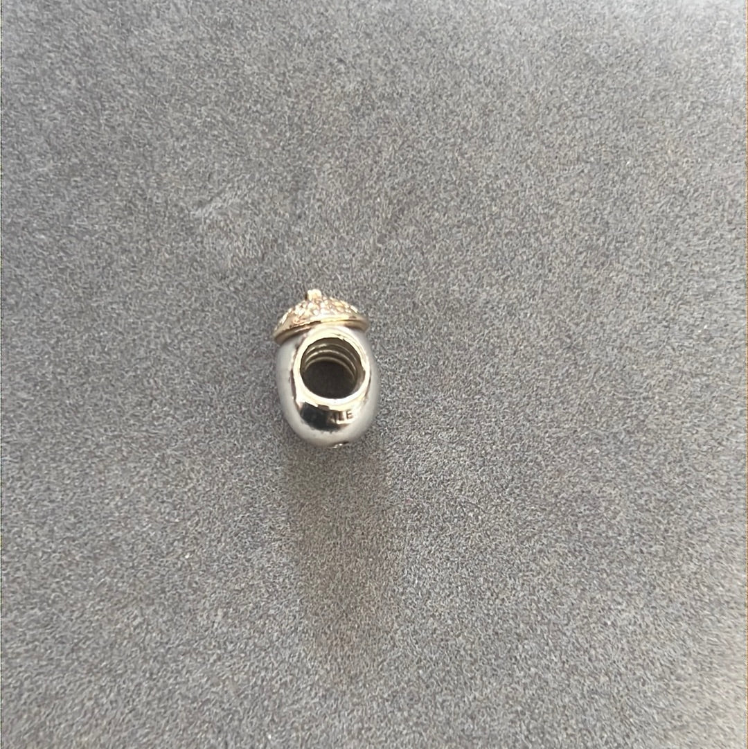 Genuine Pandora Two Tone Super Rare HTF Acorn Charm
