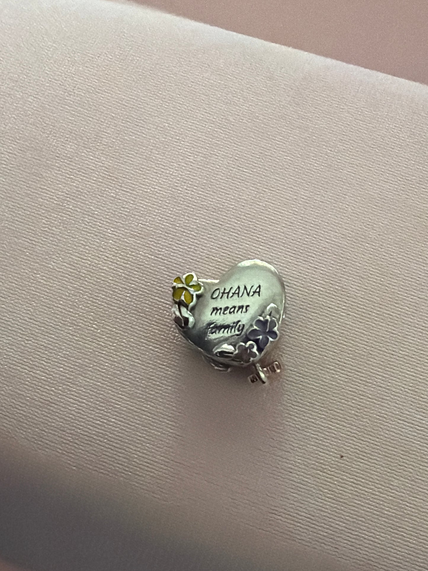 Genuine Pandora Disney Lilo and Stitch Charm Ohana Means Family Rose Gold Heart