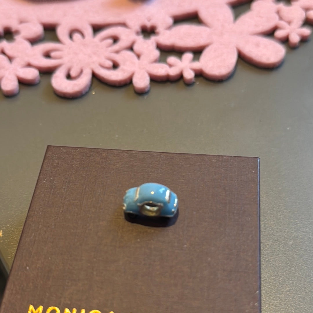 Genuine Chamilia Blue Enamel Car Charm Transport Charm Travel with Working Wheels