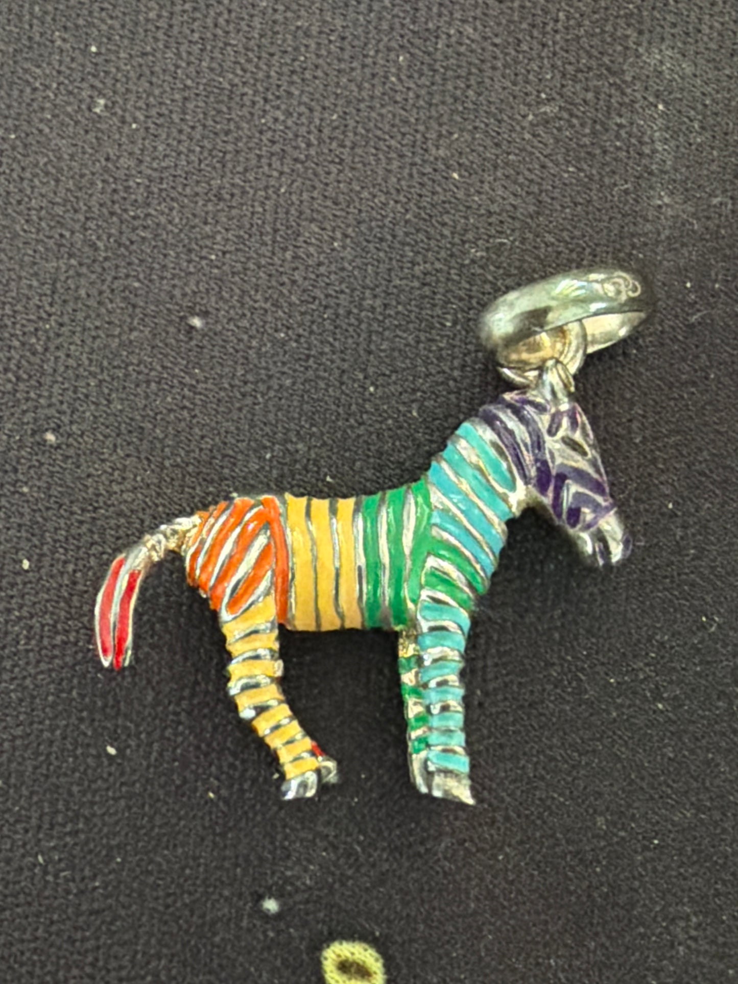 Genuine Thomas Sabo Enamel Colourful Stripe Zebra Dangle Charm RARE