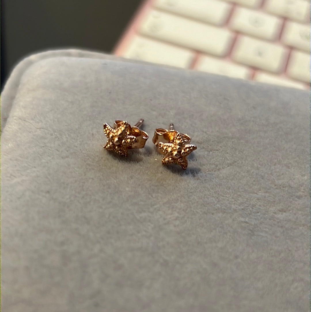 Genuine Pandora Rose Gold Starfish Small Earrings