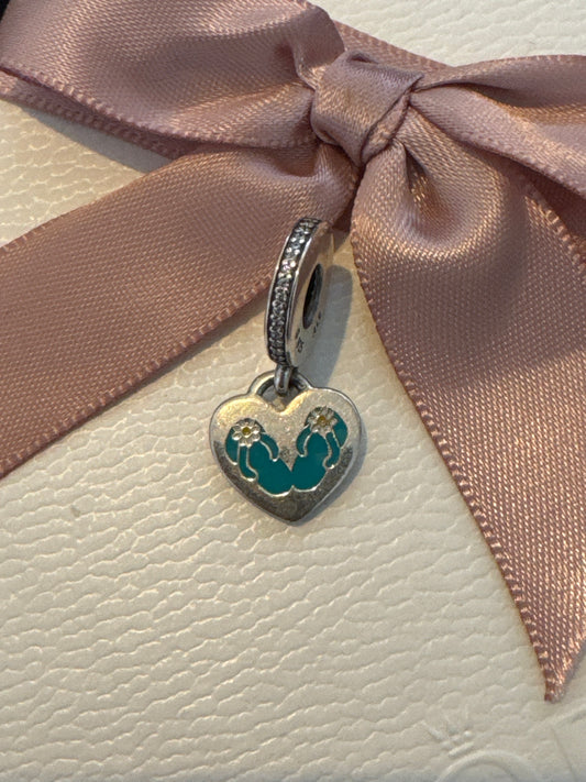 Genuine Pandora HTF USA Florida Fort Lauderdale Flip Flop Enamel Dangle Charm