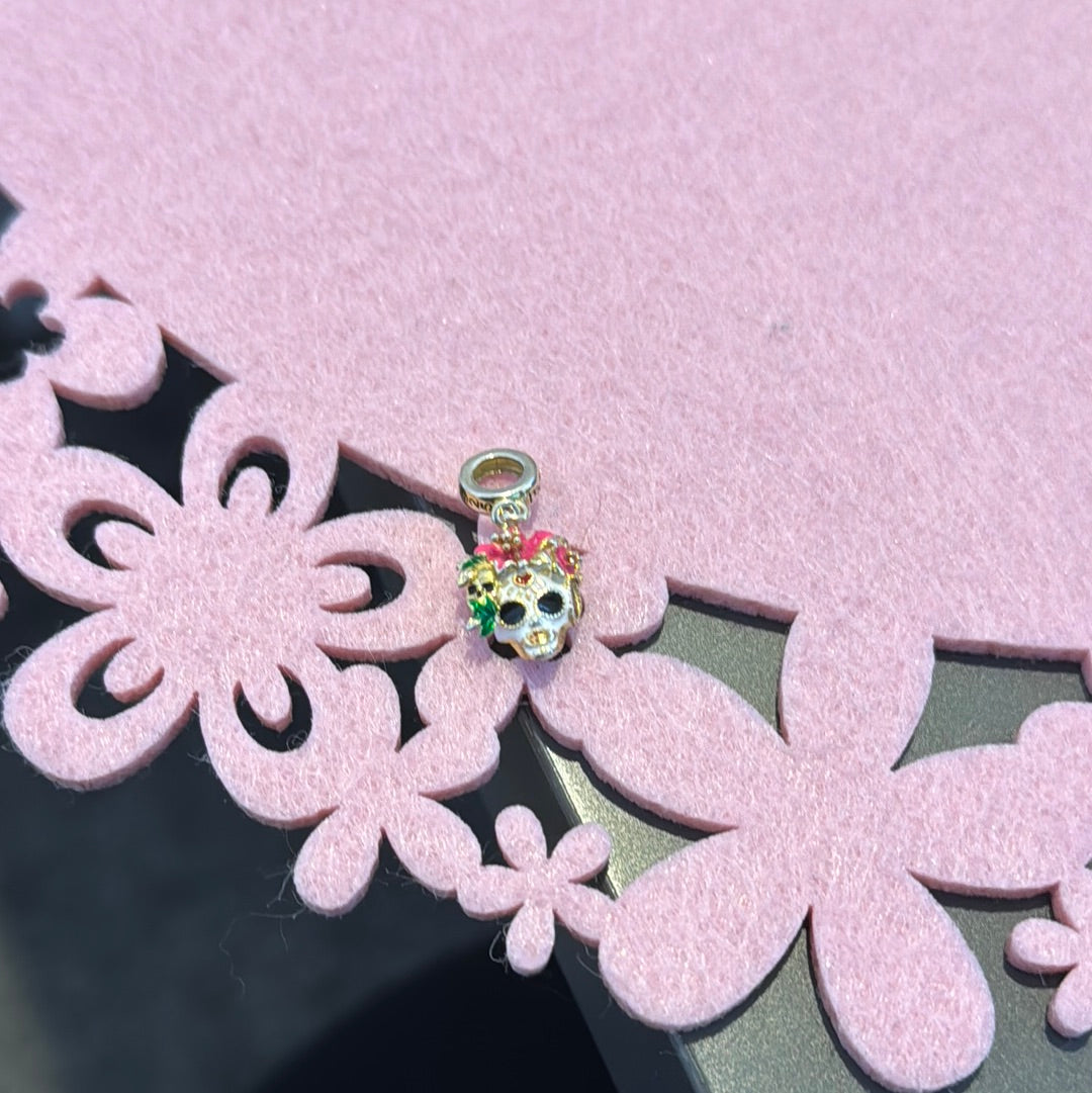 Genuine Gnoce Enamel Gold Dangle Skull Enamel Dangle Charm