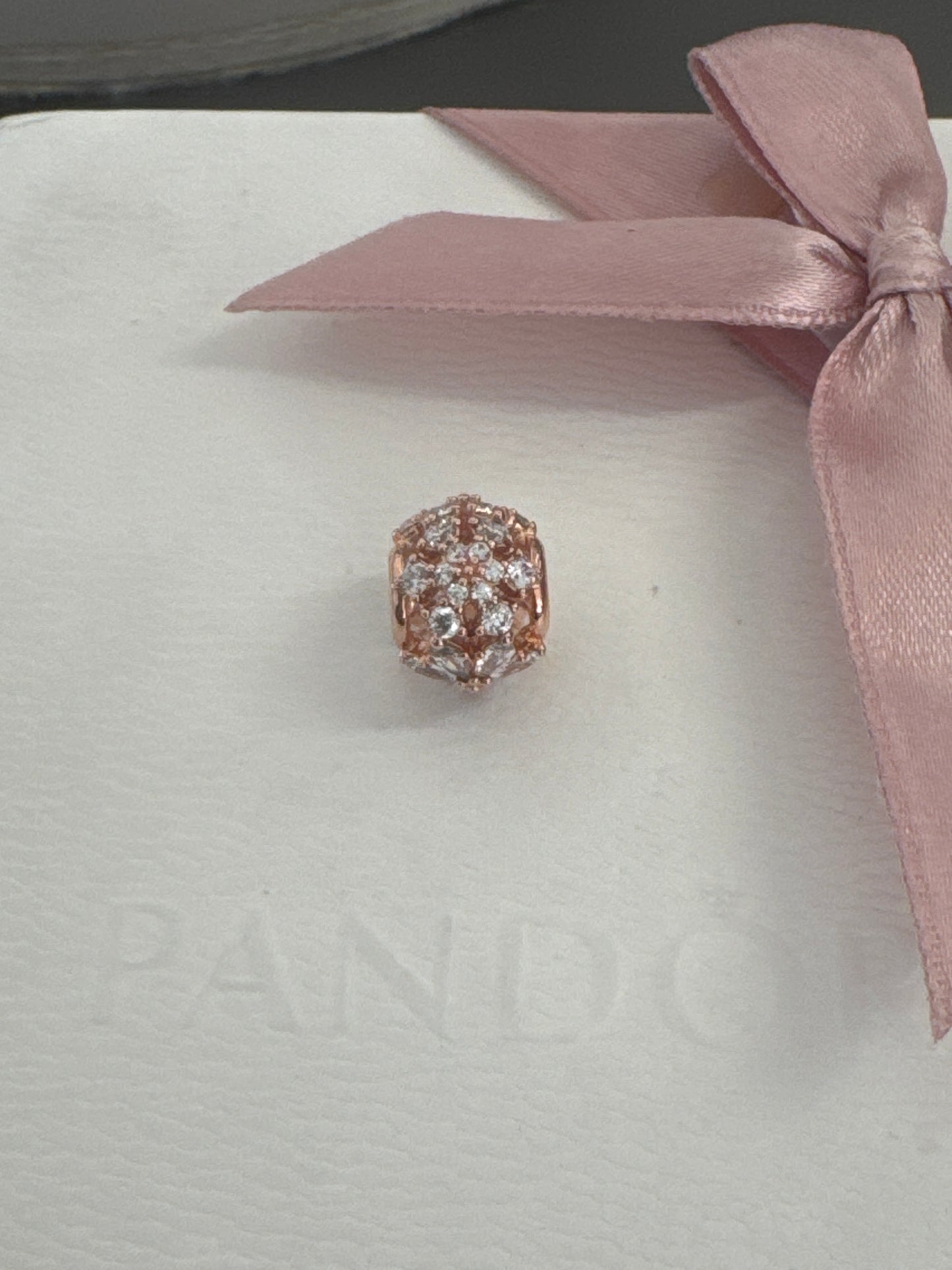 Genuine Pandora Rose Gold Sparkling Herbarium/ Snowflake/ Flower Charm