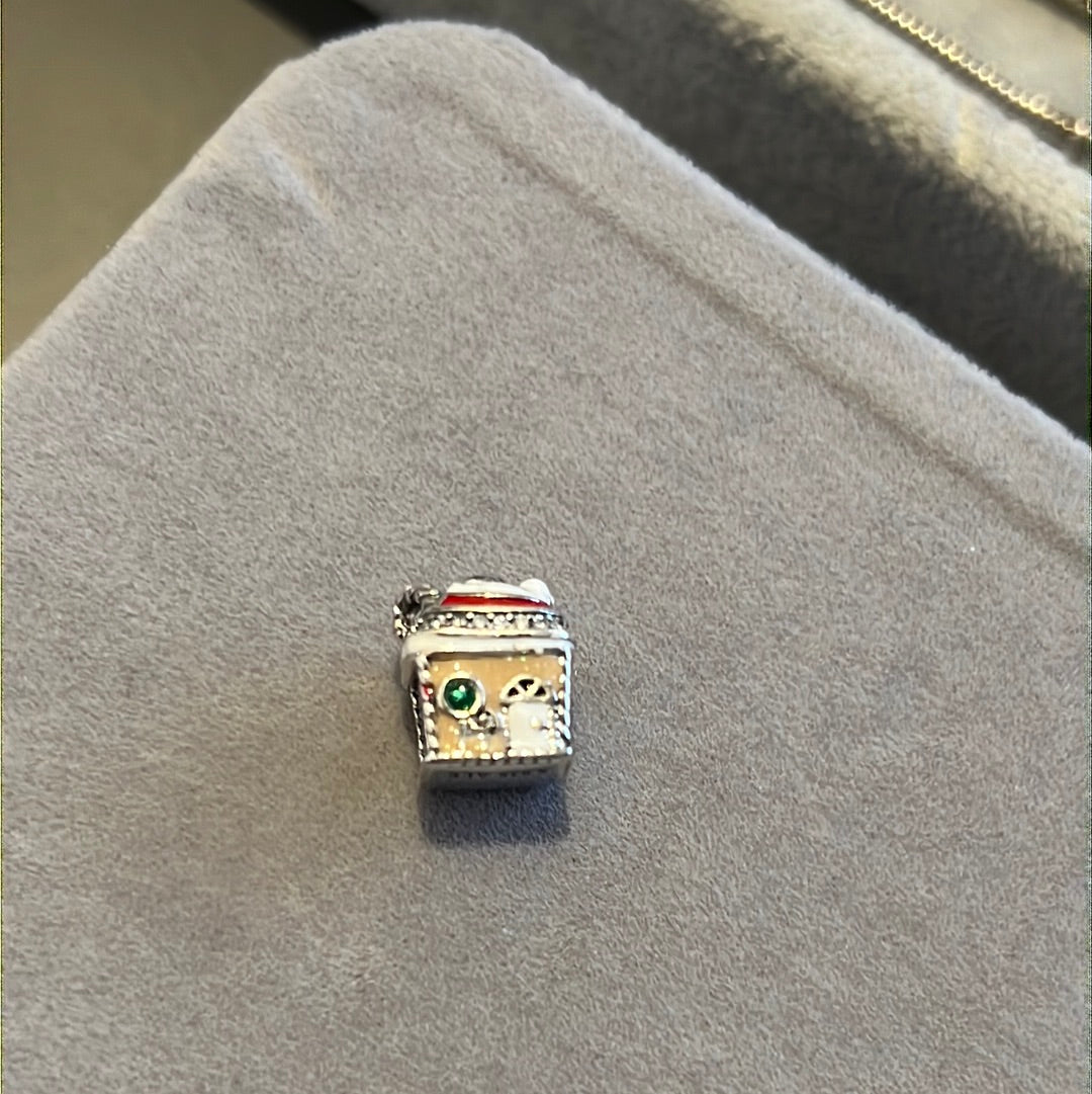 Genuine Pandora Christmas Enamel Gingerbread Festive Enamel House Charm