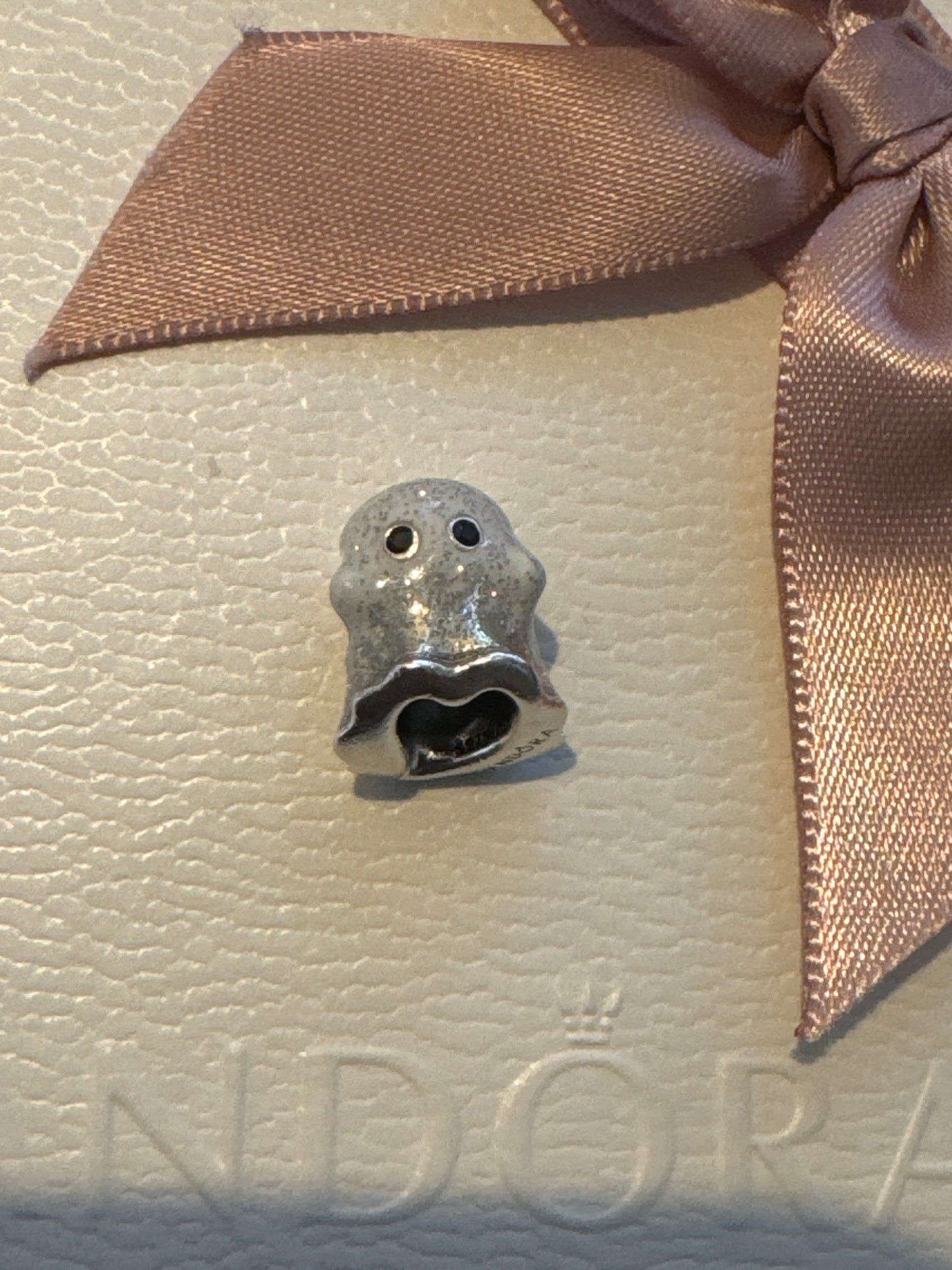 Genuine Pandora Glow in the Dark Pave Ghost Enamel Sparkly Charm