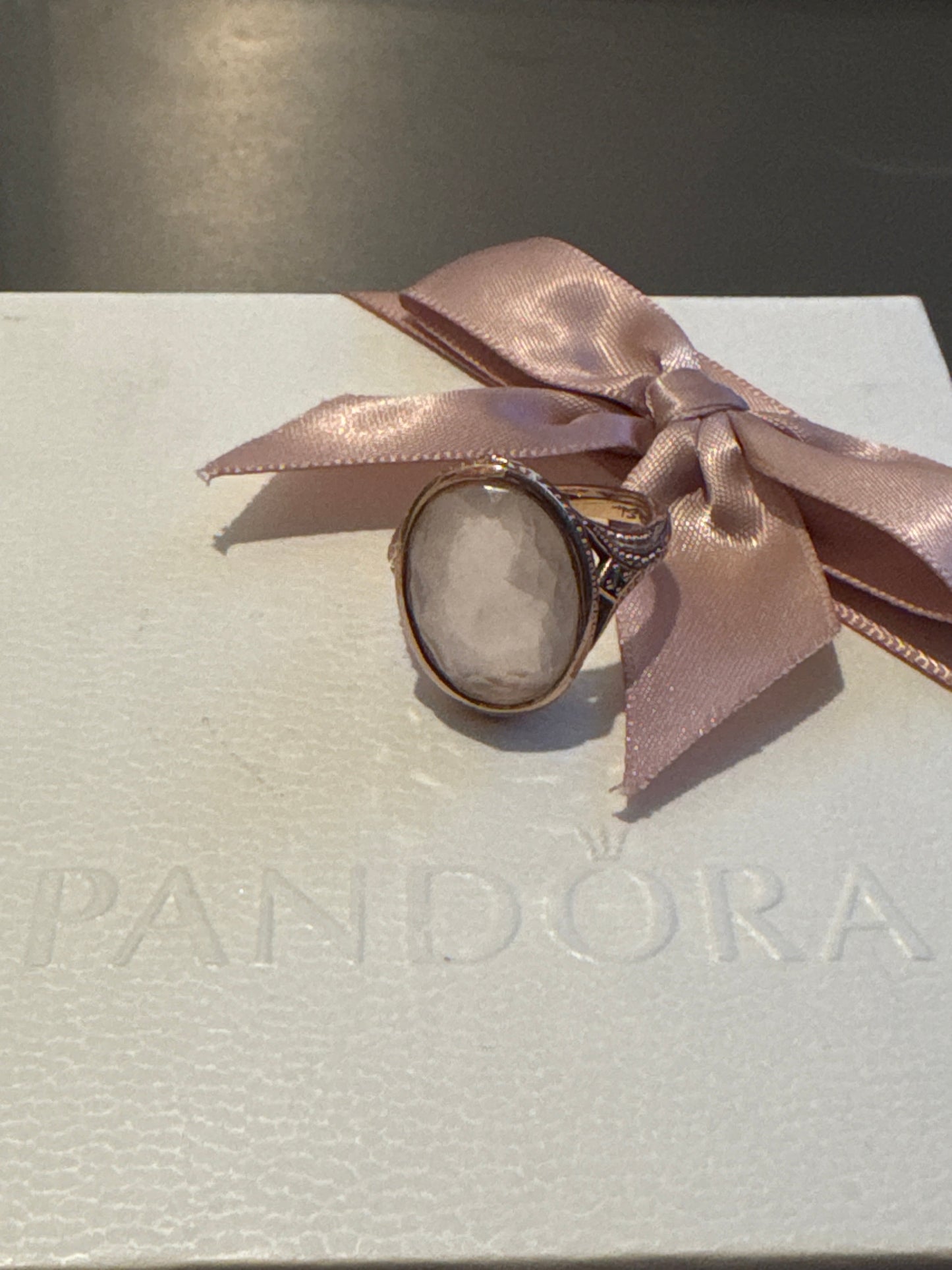 Thomas Sabo Rose Gold Large Oval Pink Stone CZ Cocktail Ring Size 54