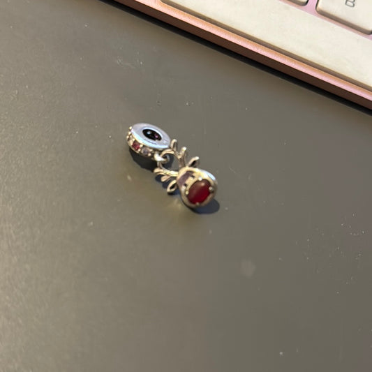 Genuine Pandora Christmas Red Nose New Style Reindeer Charm Rudolph