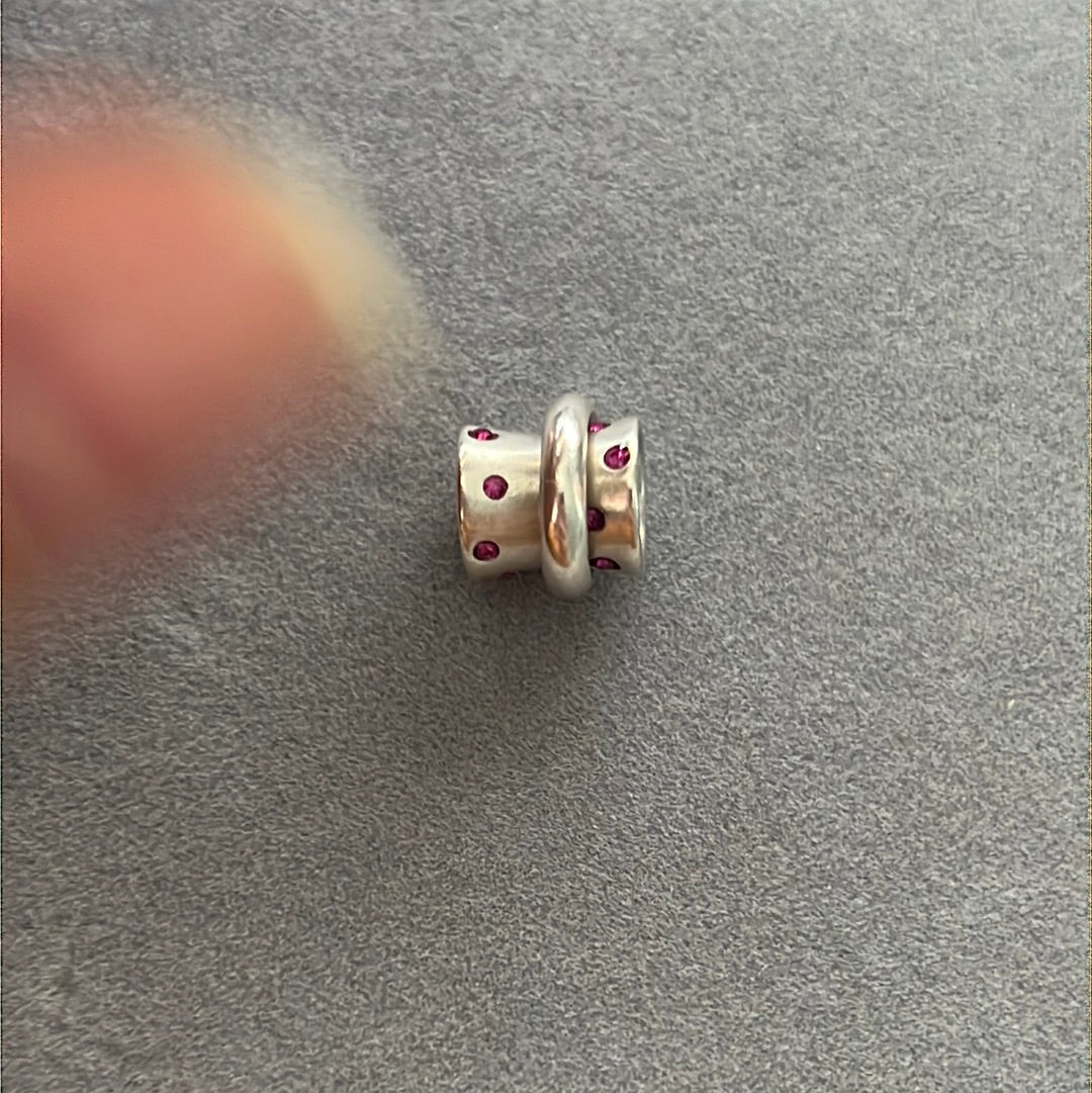 Genuine Chamilia Pink CZ Charm With Loop