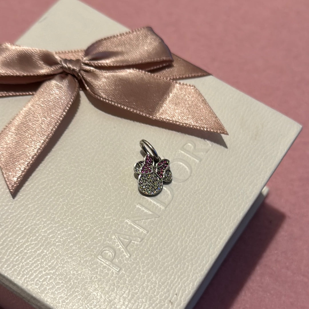 Genuine Pandora Disney Minnie Mouse Dangle Pave Charm