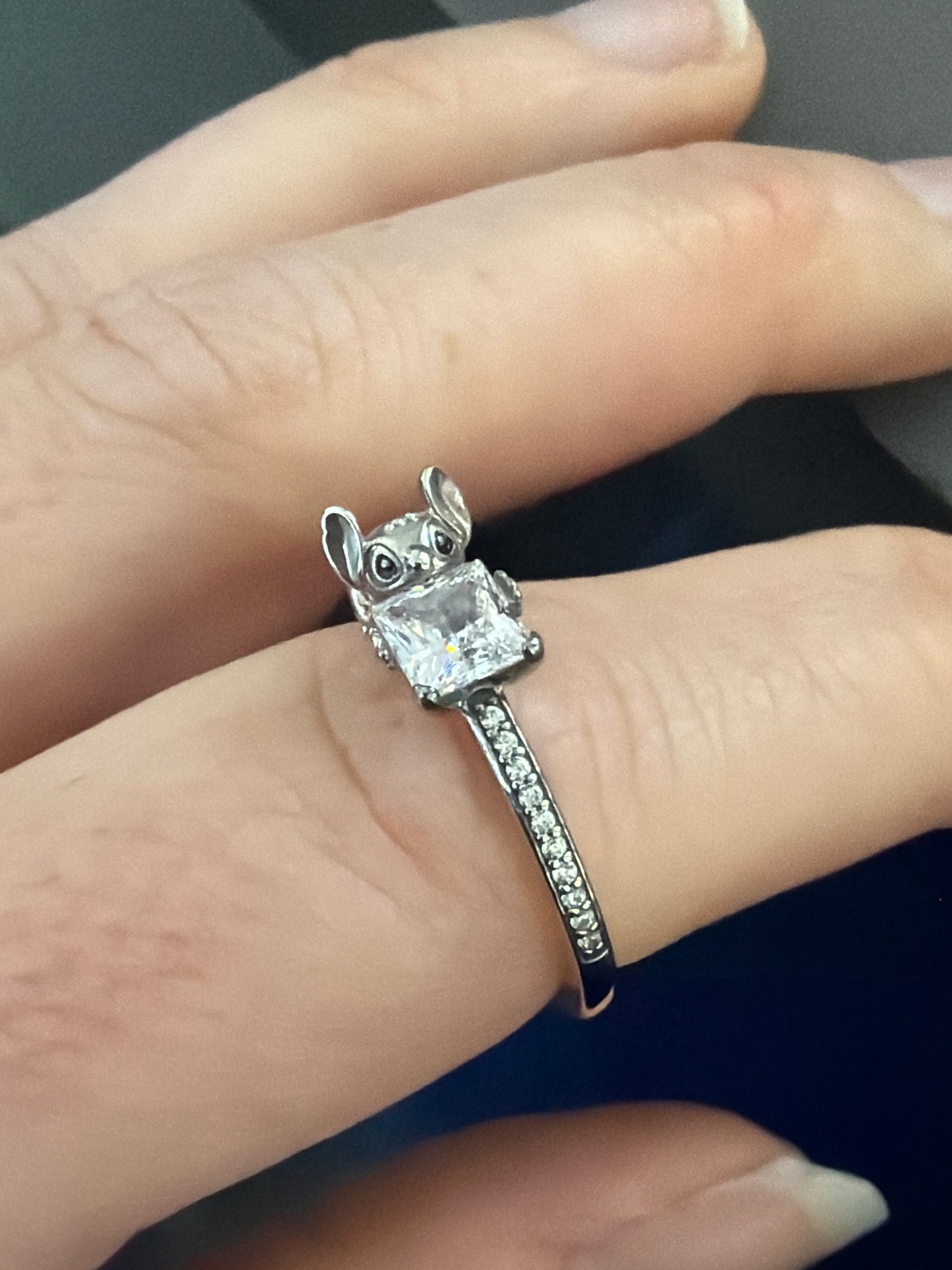 Genuine Pandora Disney Stitch CZ Ring Ohana 58