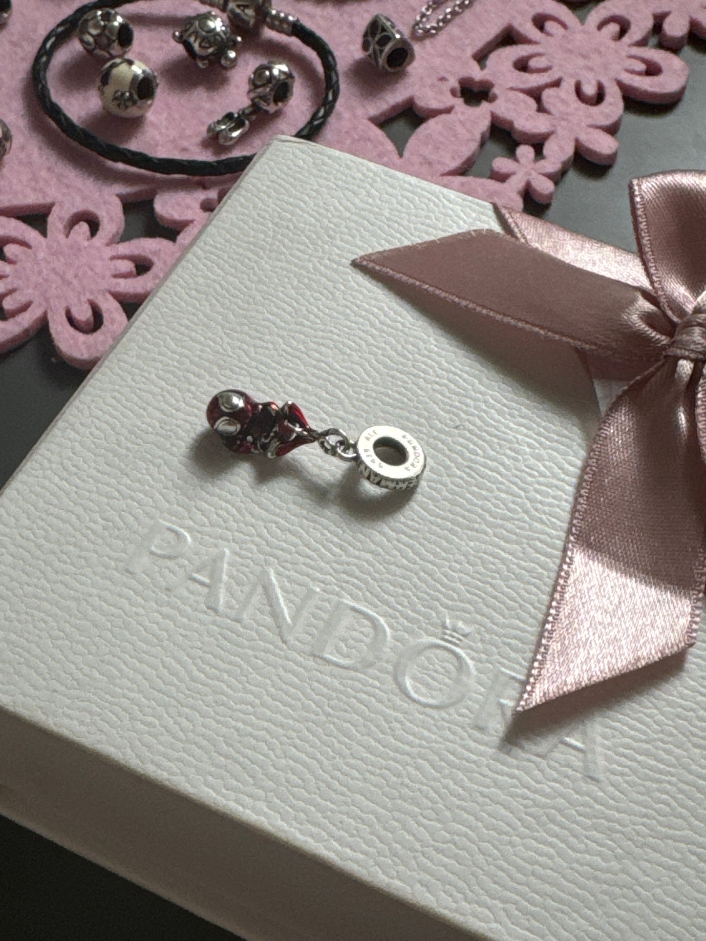 Genuine Pandora X Marvel Spiderman Dangle Enamel Charm