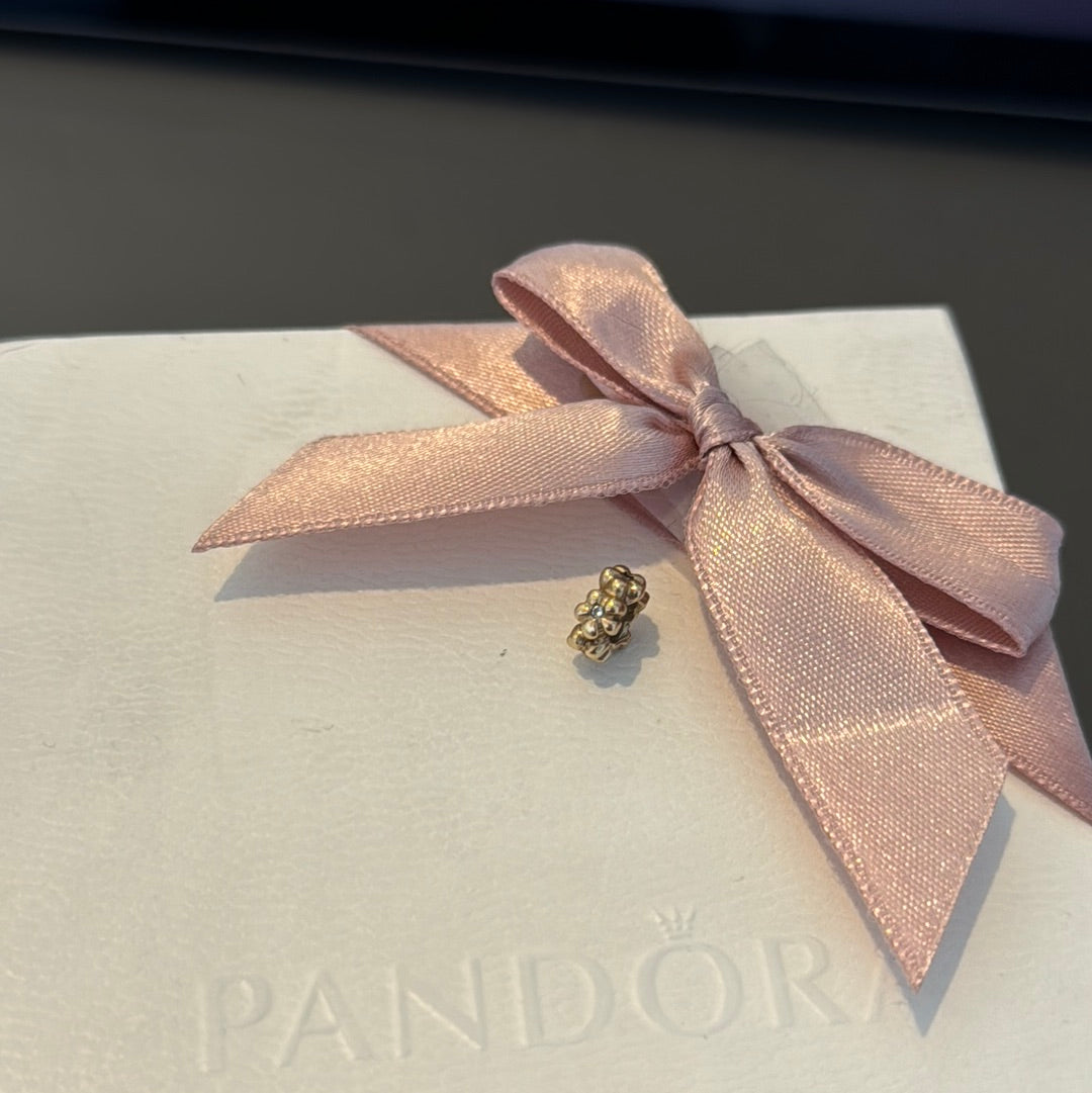 Genuine Pandora Solid Gold 14ct Daisy Diamond Spacer Charm