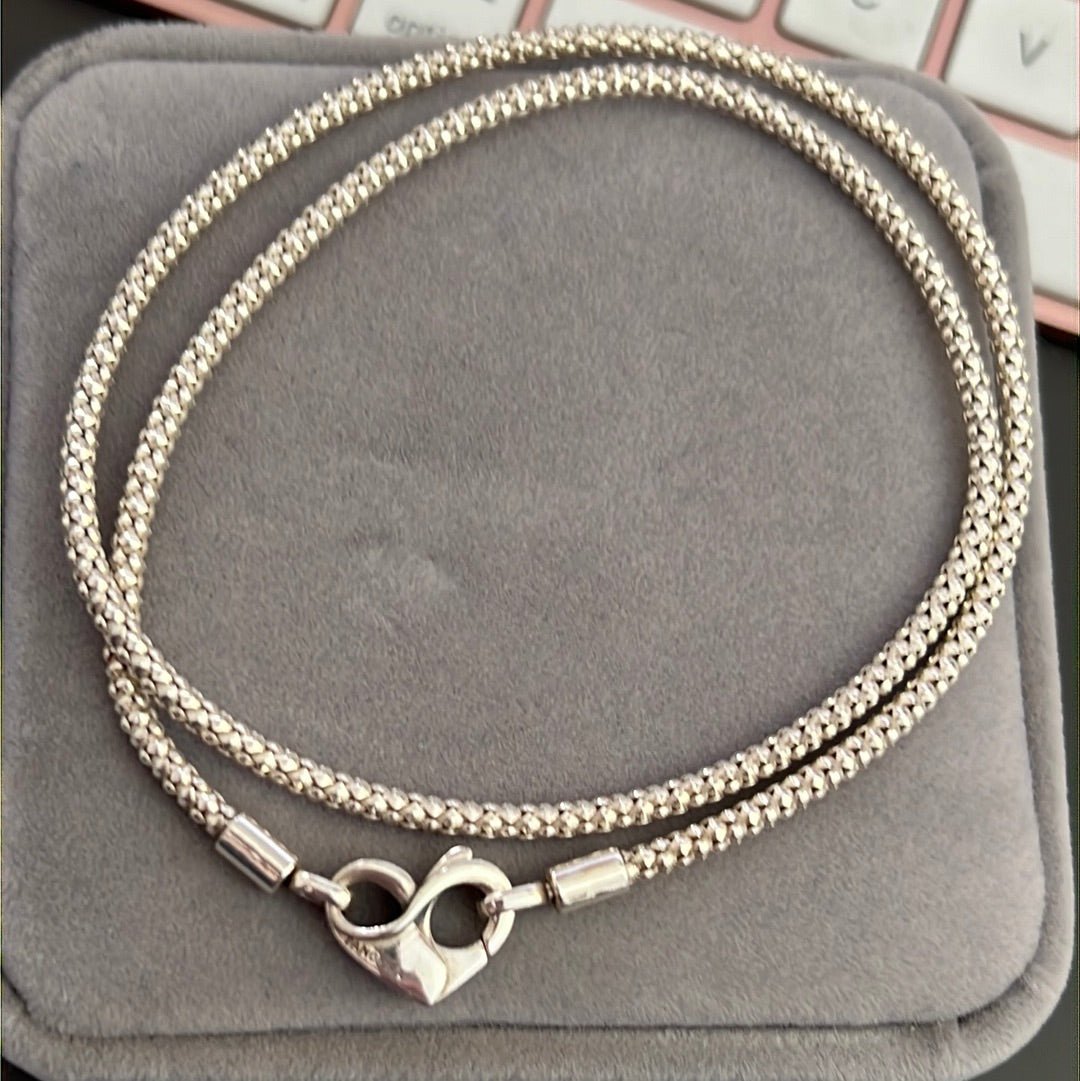 Genuine Pandora New Style Studded Chain Heart Necklace 45cm
