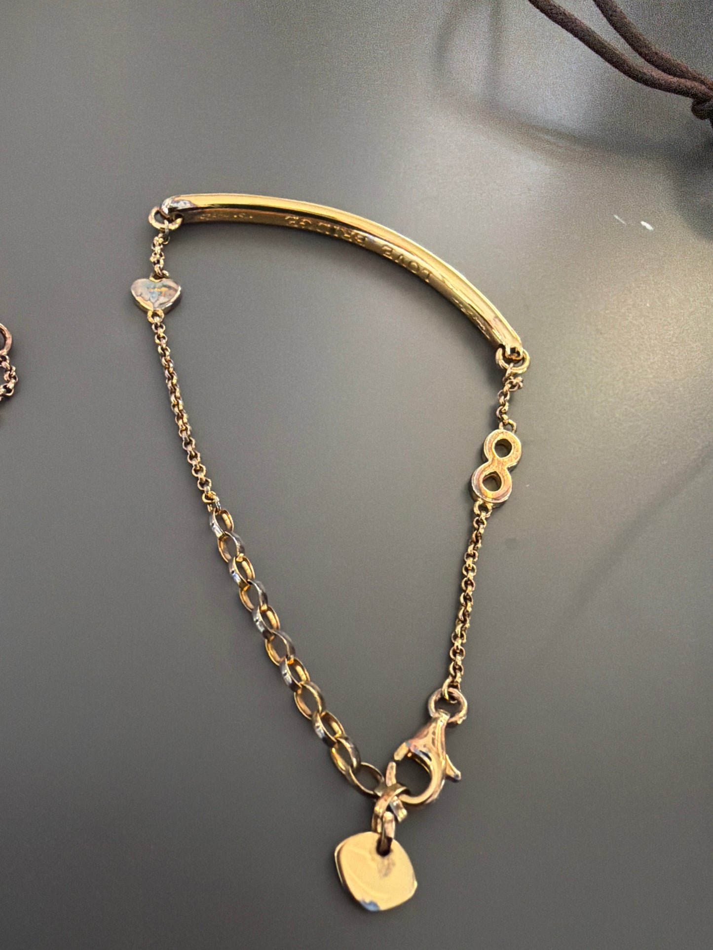 Genuine Thomas Sabo Rose Gold Pave Infinity Love Bridge Adjustable Bracelet 19cm