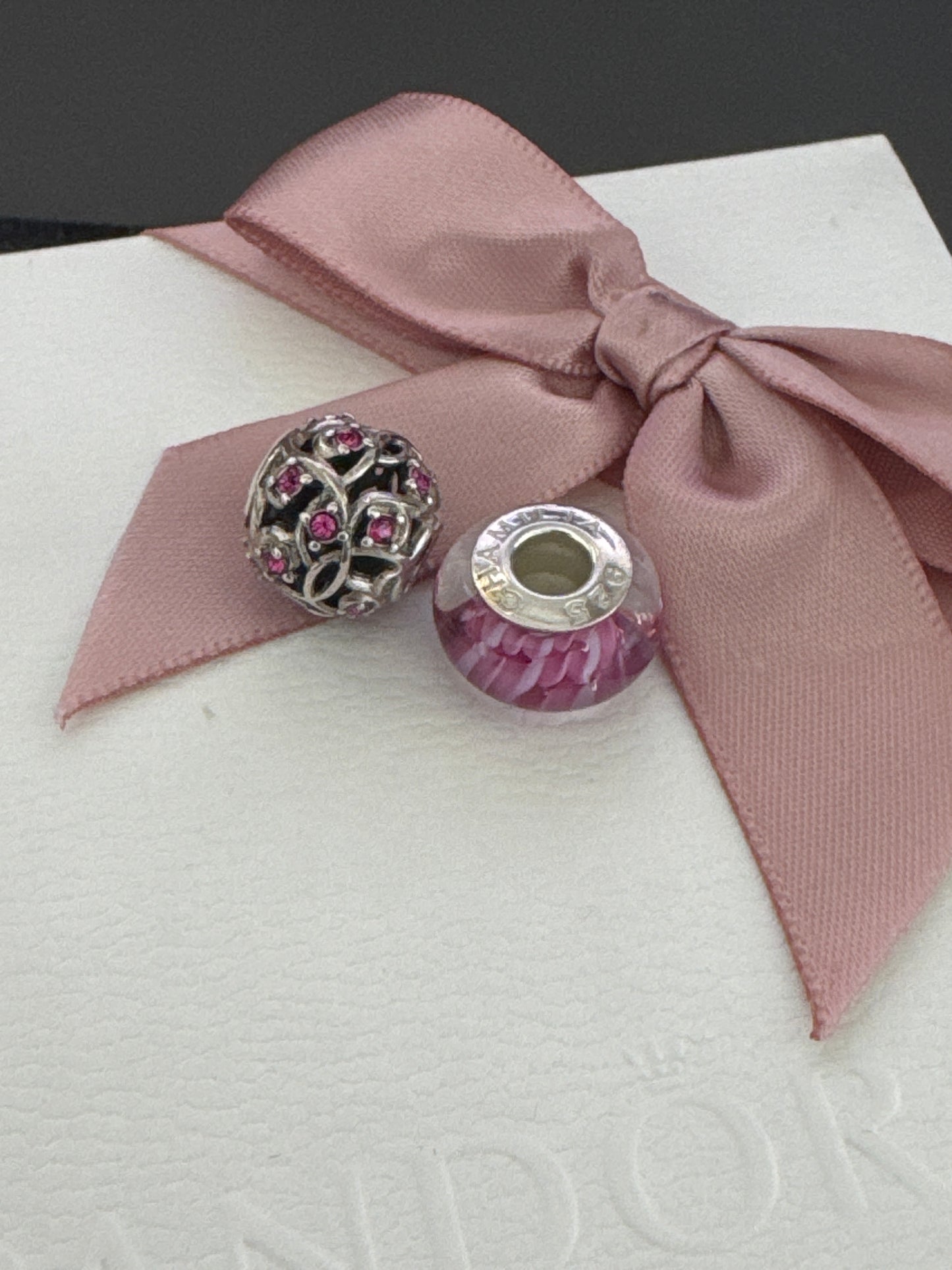 Genuine Chamilia Pair of Pink Charms