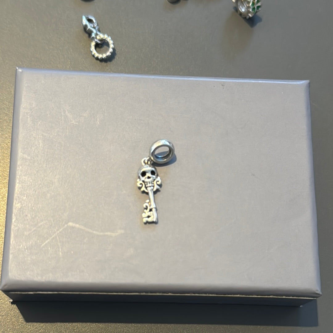 Genuine Chamilia Skull Key Dangle Charm