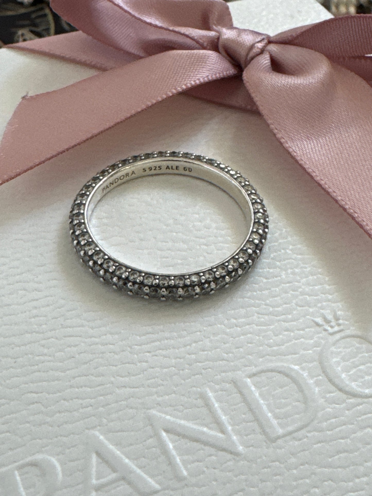 Genuine Pandora Pave Sparkling Band Ring 54