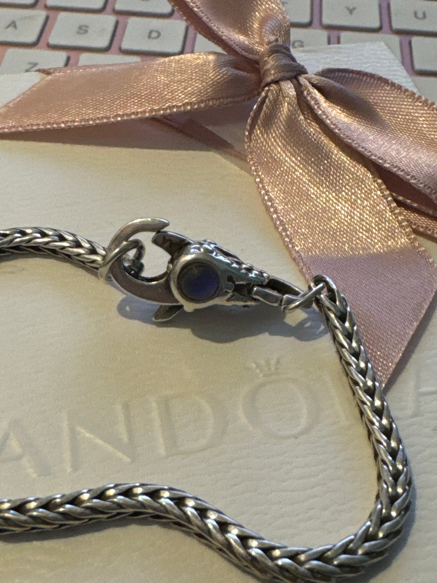Genuine Trollbeads Mexican Lock RARE HTF  and Chain Bracelet 20cm
