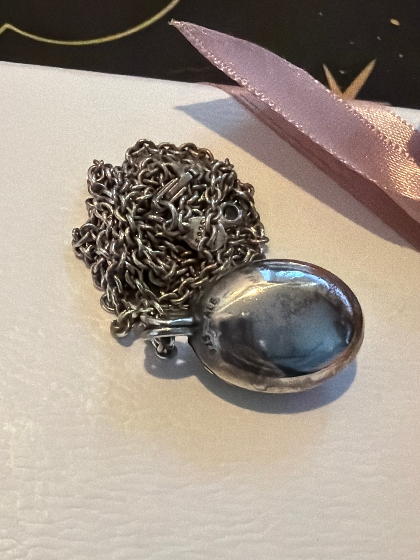 Genuine Pandora Rare and Beautiful Chalcedony Pendant Necklace 60cm