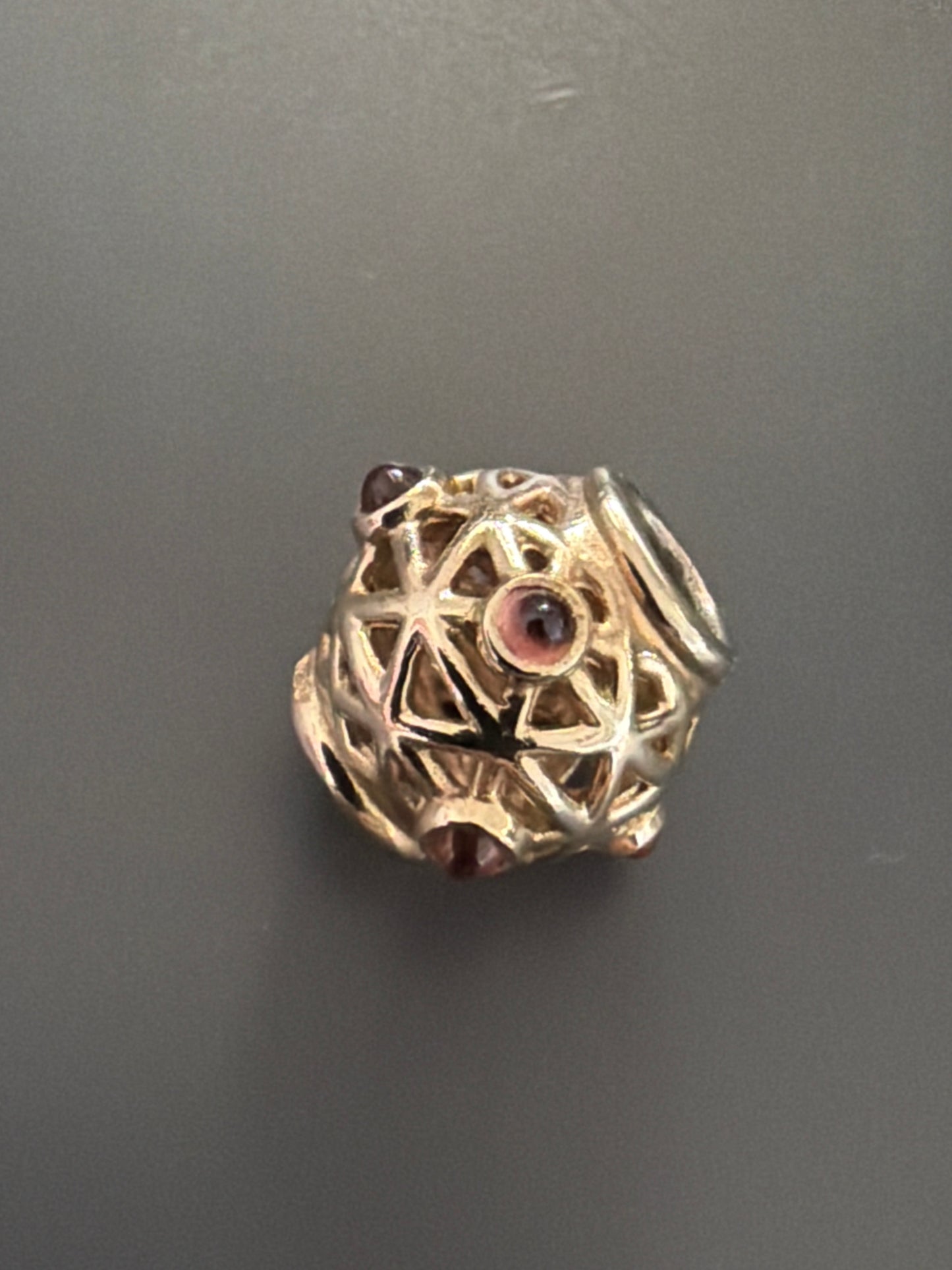 Genuine Pandora Solid Gold Openwork Constellation Rhodolite 14k 14ct Charm RARE HTF