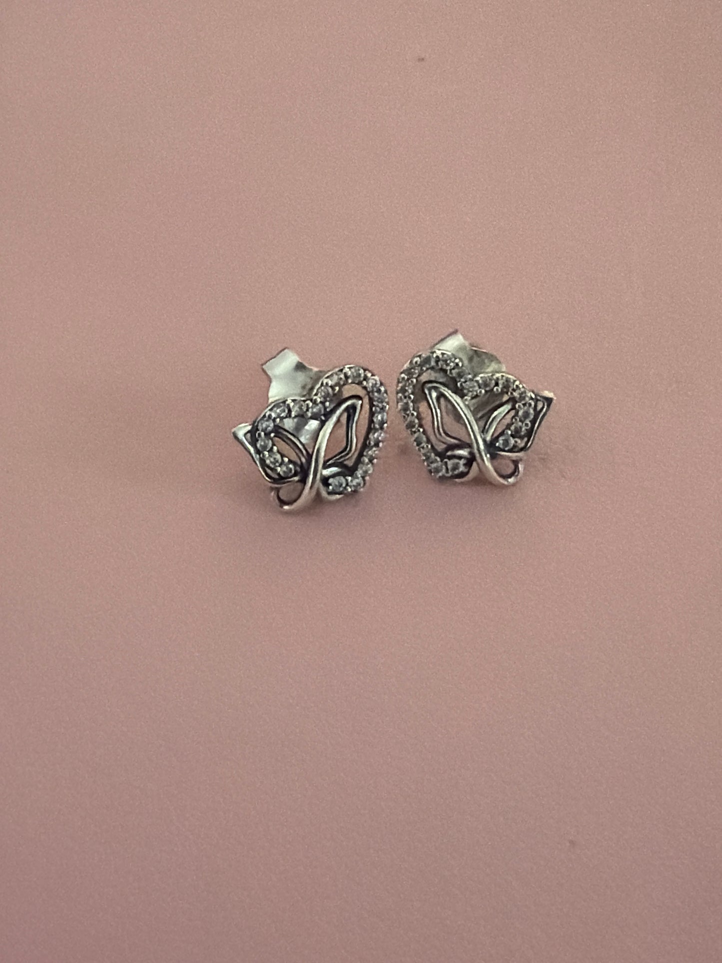 Genuine Pandora Pandora Entwined Heart & Butterfly Stud Earrings
