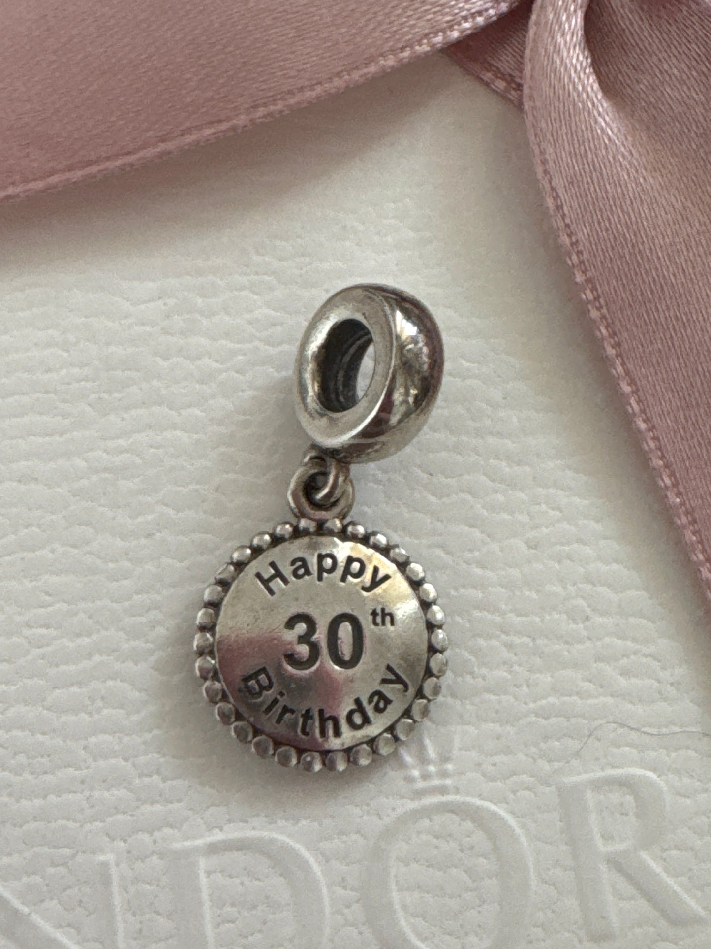 Genuine Pandora 30th Happy Birthday Dangle Charm