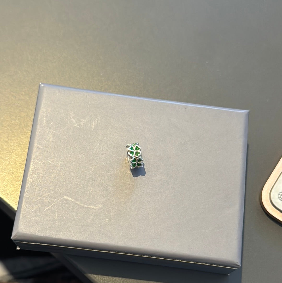 Genuine Chamilia Enamel Clover Green Spacer Charm