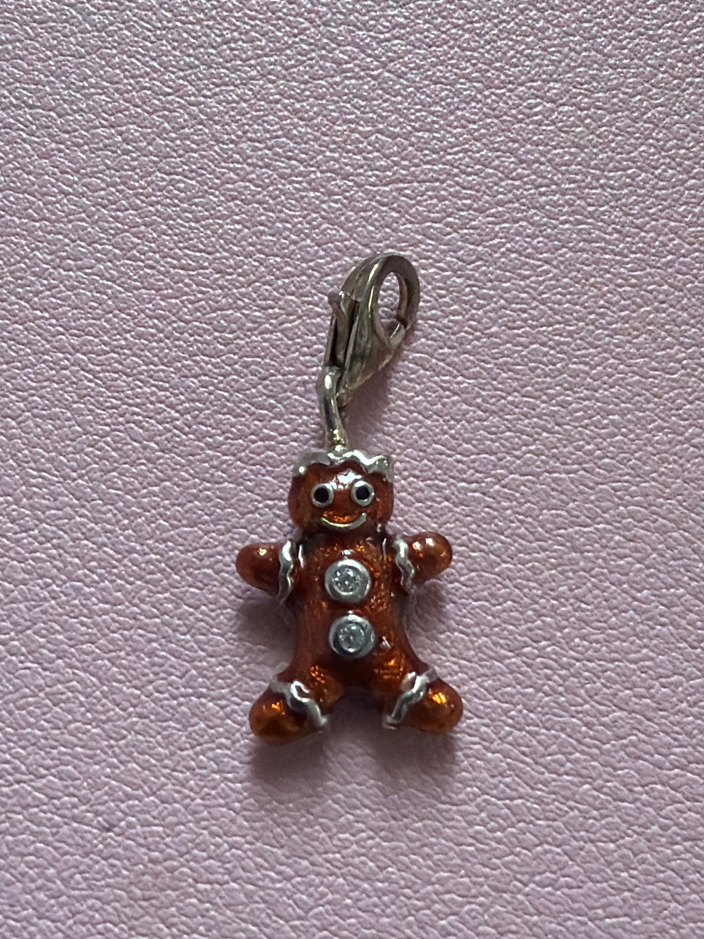 Genuine Thomas Sabo Enamel Gingerbread Man Christmas Enamel Dangle Charm