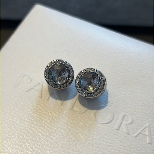 Genuine Pandora Clear Pave Radiants Hearts Pave Large Stone Charm Clip RARE HTF