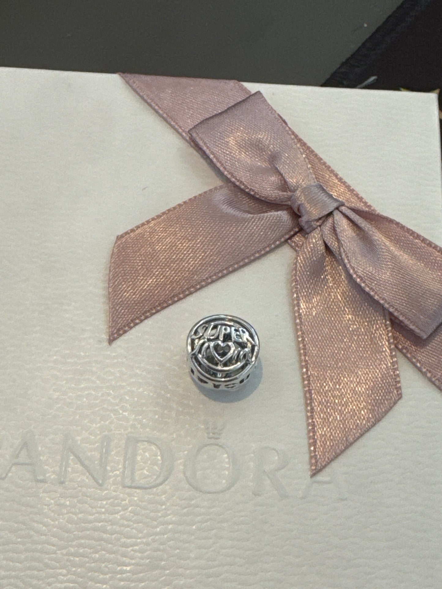 Genuine Pandora Super Mum - My Hero Openwork Charm