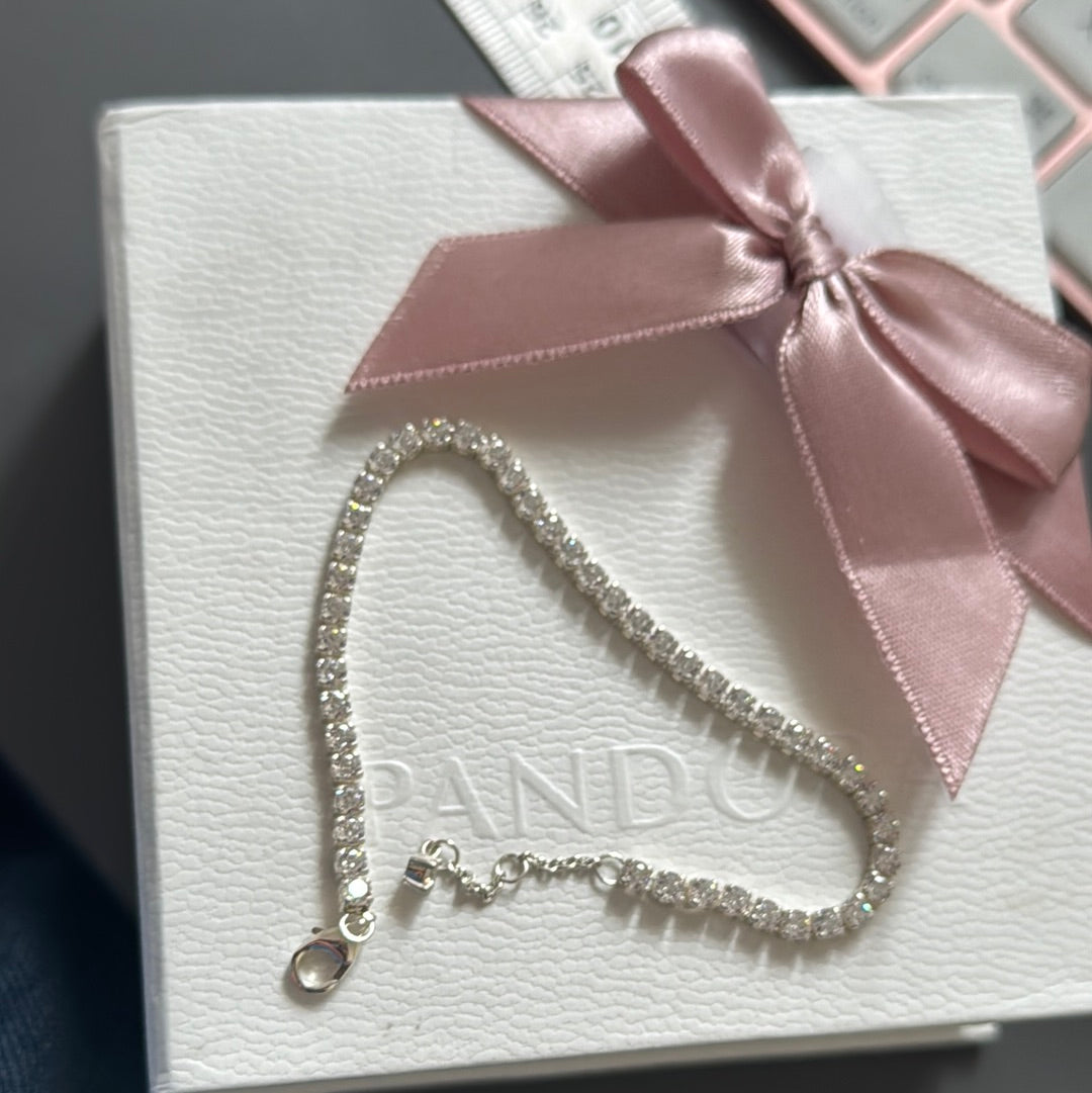 Genuine Pandora Sparkling Tennis Bracelet Max Extension 20cm