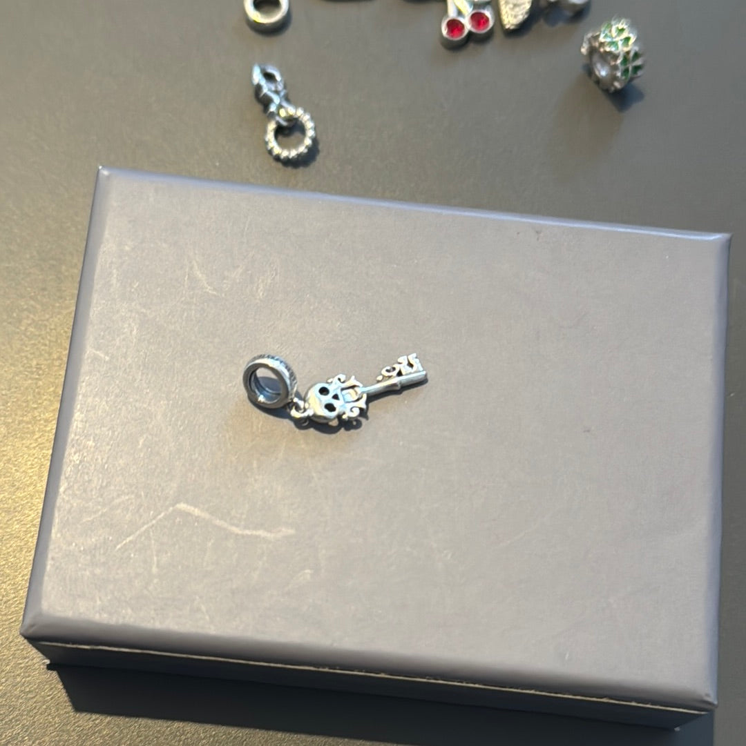 Genuine Chamilia Skull Key Dangle Charm