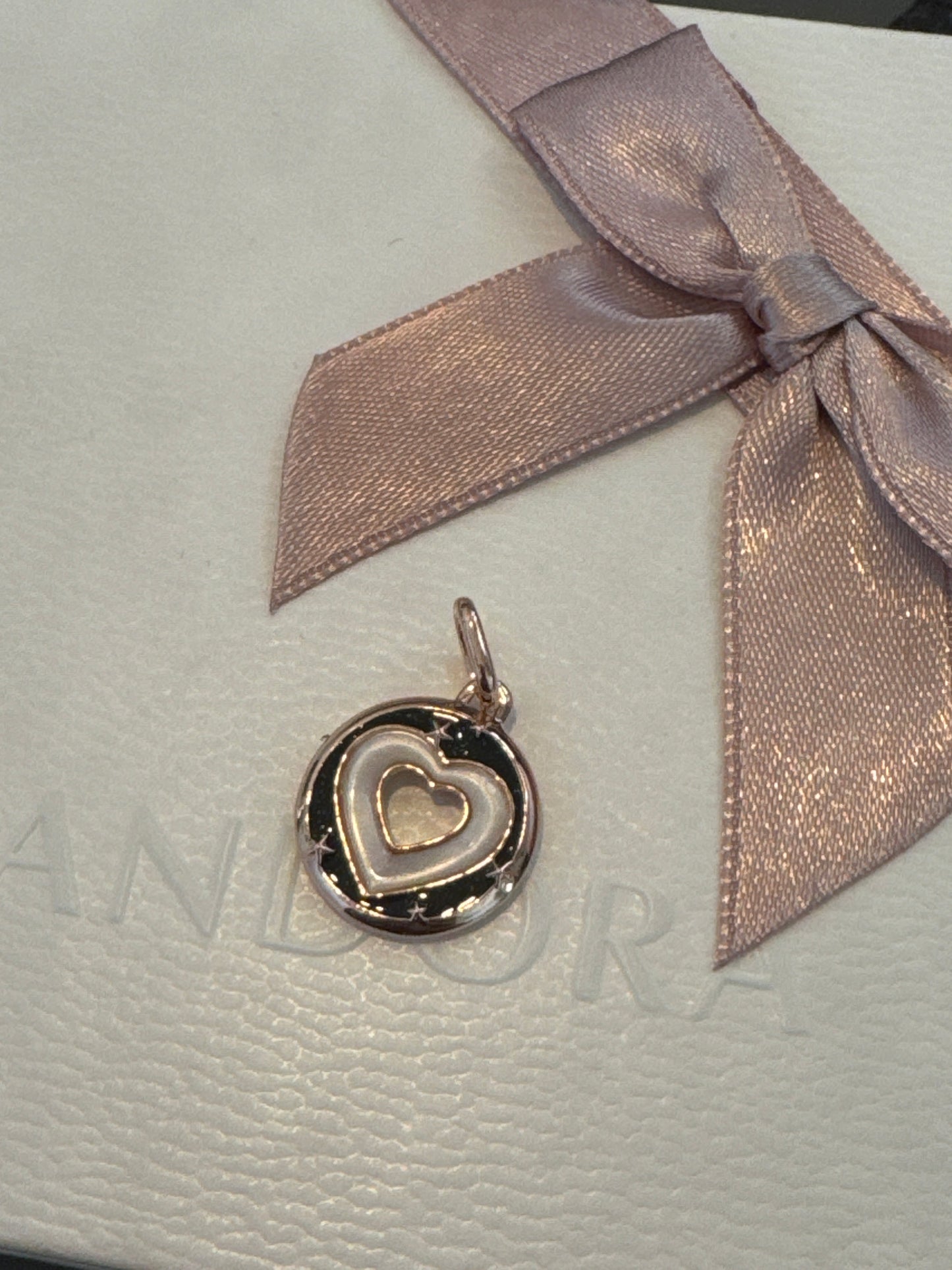 Genuine Pandora Me Enamel Heart Pave Sky CZ Medallion Large Charm