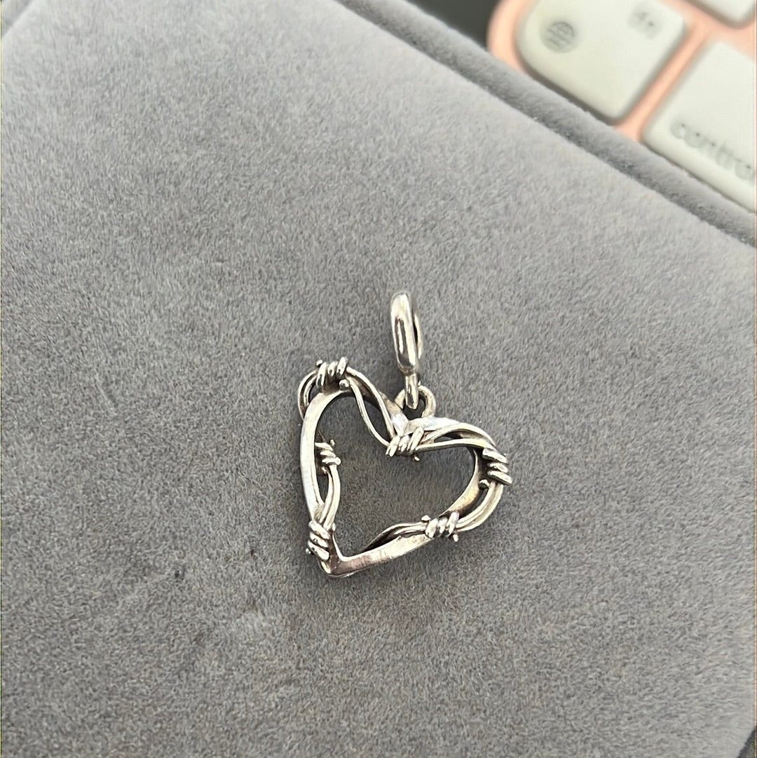 Genuine Pandora Me Wire Heart Medallion CZ Large Charm