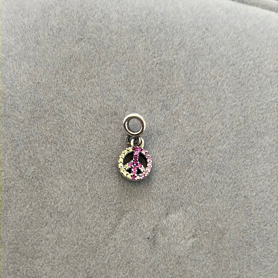 Genuine Pandora Pave Peace Dangle Charm