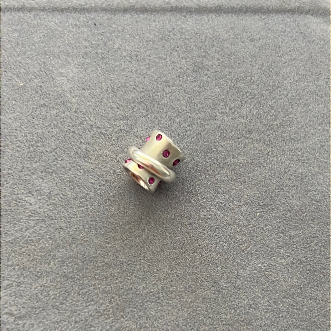 Genuine Chamilia Pink CZ Charm With Loop