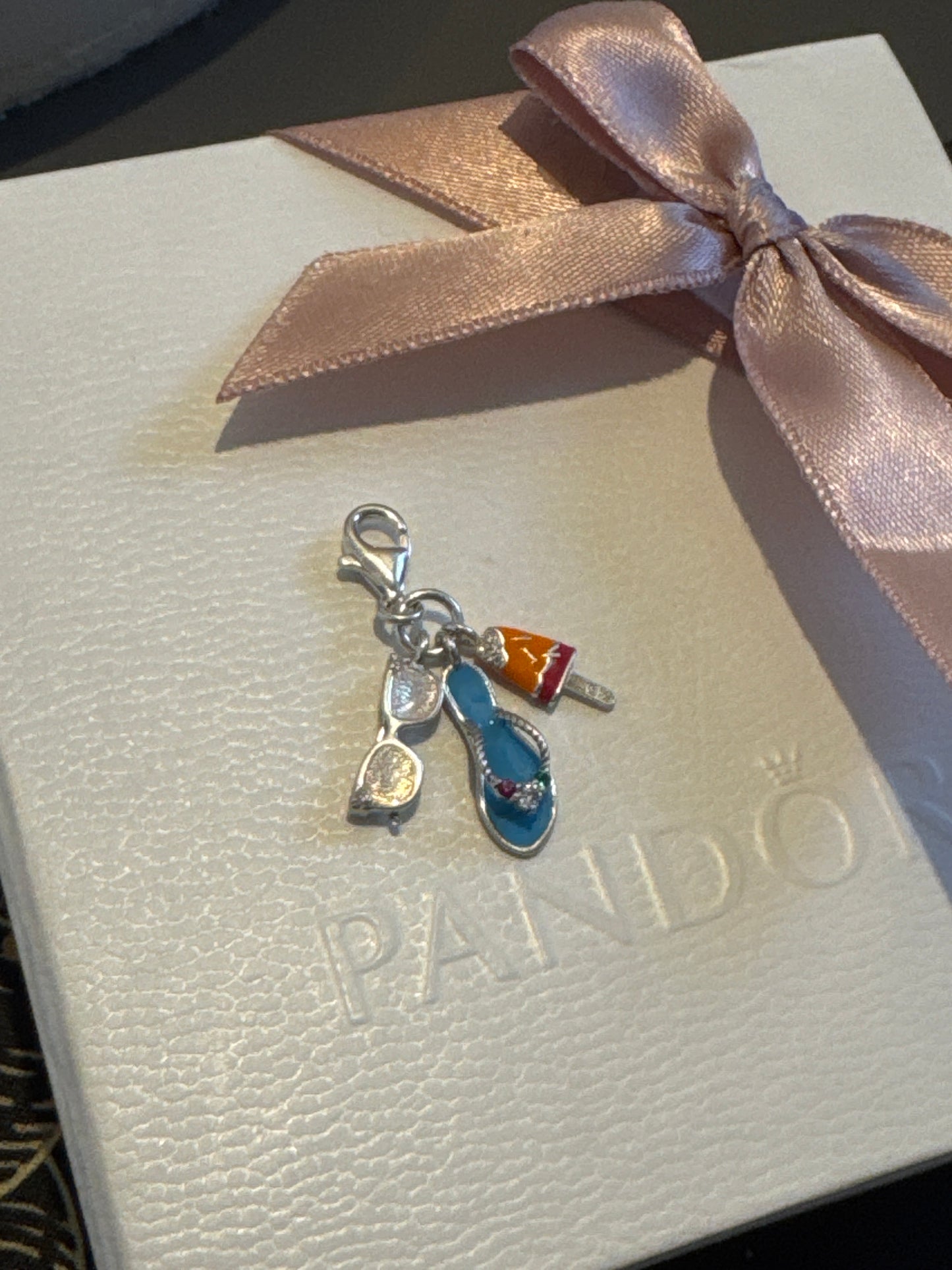 Genuine Thomas Sabo Flip Flop, Ice cream, Sunglasses Clip Charm